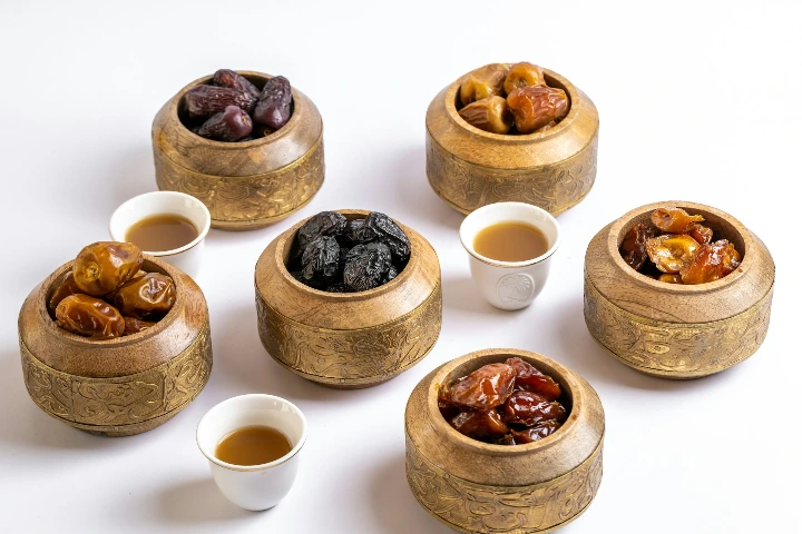 Bowls of different date varieties